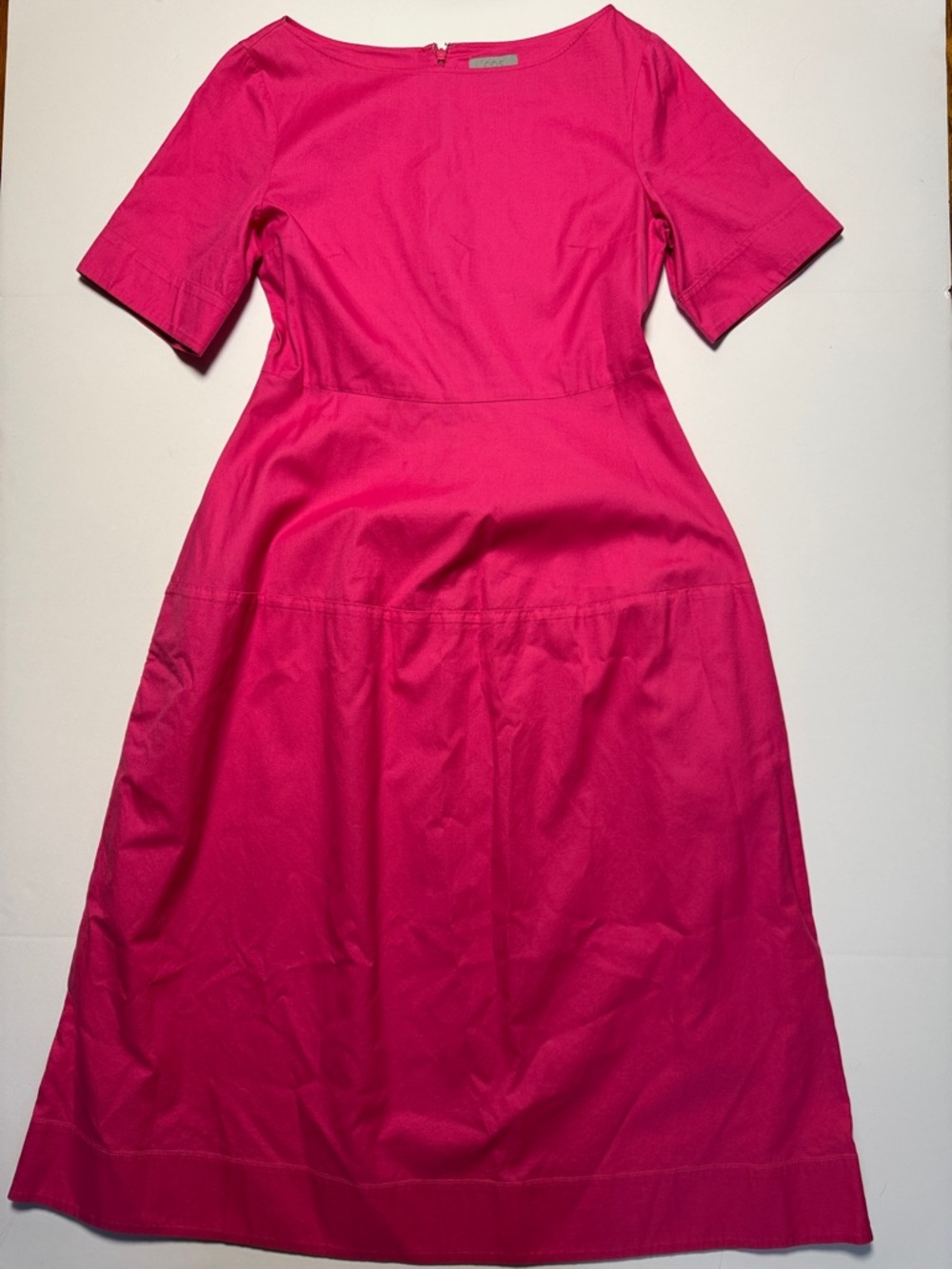 COS Fuchsia Short-Sleeve Midi Dress